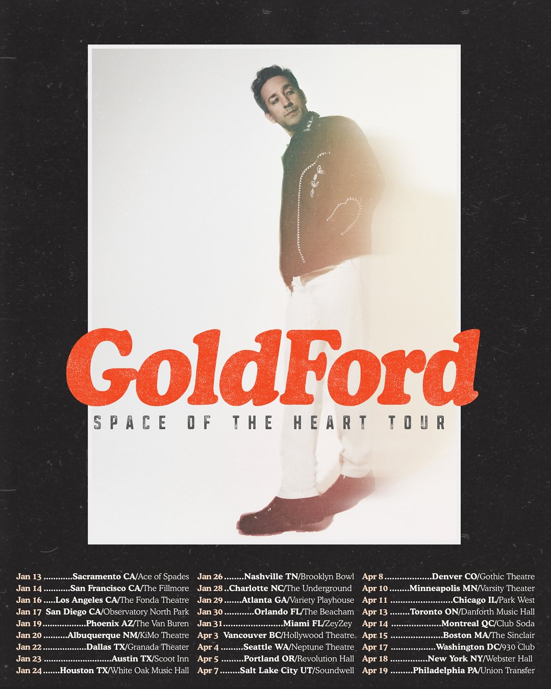 GoldFord Space of the Heart Tour Poster 2026